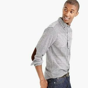 J.Crew Button-down plaid shirt w Suede Elbow Patch